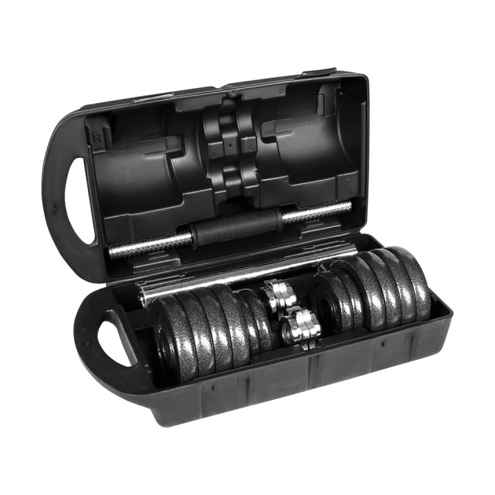 REBEL ACTIVE Manubri regolabili in custodia 15 kg con bilanciere