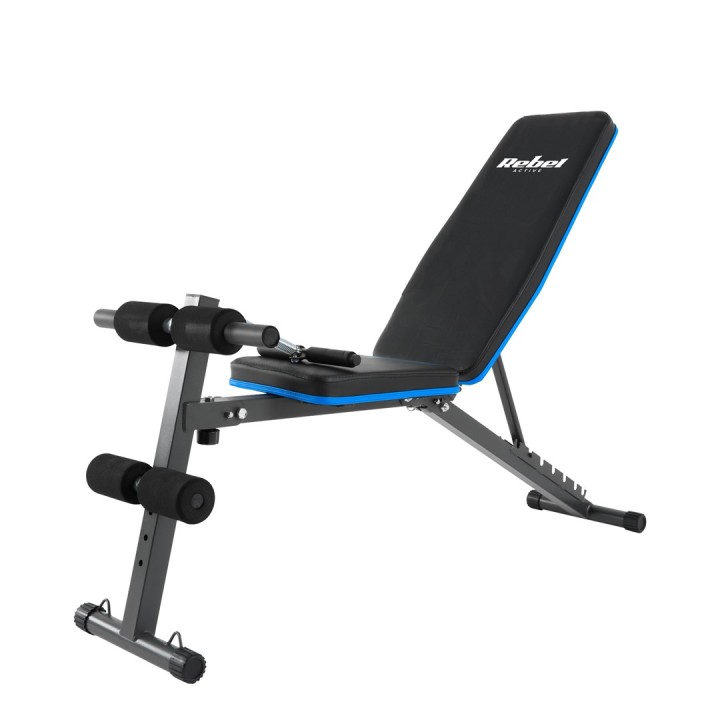 REBEL ACTIVE Inclined Panca per allenamento con bloccaggio gambe e fasce elastiche