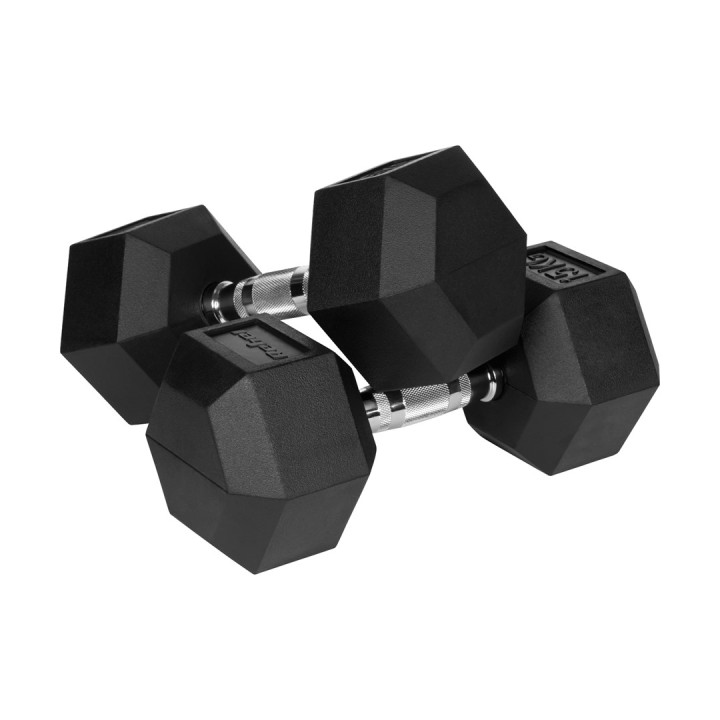 REBEL ACTIVE Manubri in ghisa rivestiti in gomma 2x15 kg