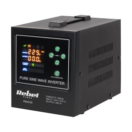 Rebel POWER-500-LFP4 Alimentatore di emergenza – inverter a onda sinusoidale pura con funzione di ricarica 12V 230V 500VA/300W