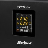 Rebel POWER-800 alimentatore di emergenza a parete – inverter a onda sinusoidale pura con funzione di ricarica 12V 230V 800VA/50