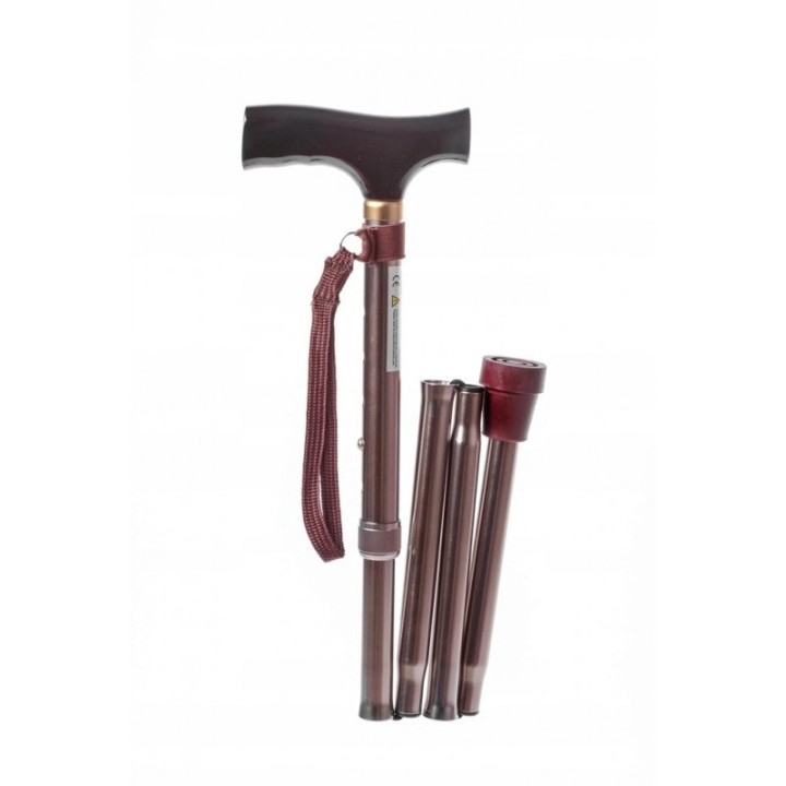 Bastone pieghevole telescopico regolabile in altezza RF-520 - Marrone