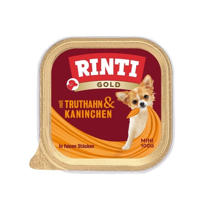 RINTI Gold Mini Tacchino con coniglio - cibo umido per cani - 100g