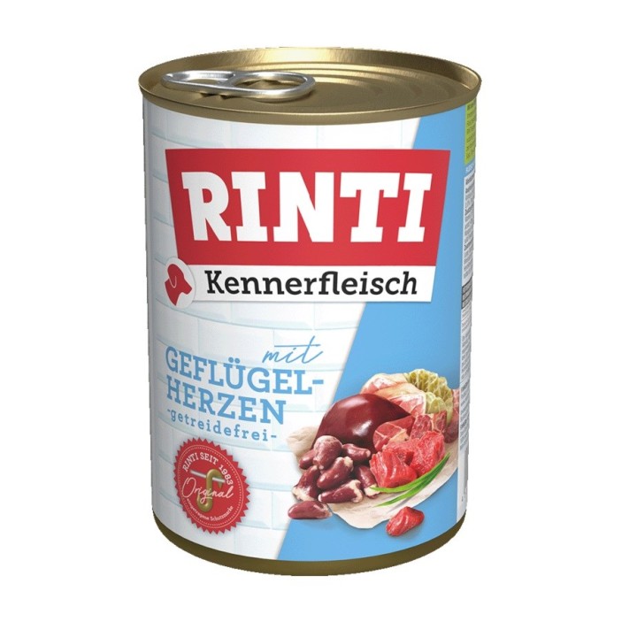 RINTI Kennerfleisch Cuori di pollame - cibo umido cani - 400g