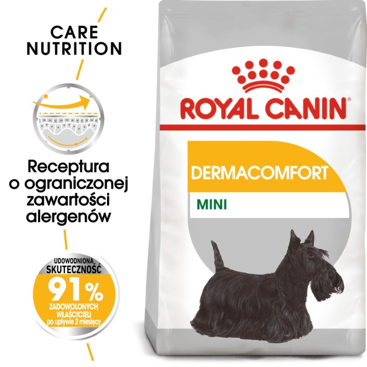 ROYAL CANIN Mini Dermacomfort - cibo secco per cani adulti di piccole razze con pelle sensibile soggetta a irritazione - 3kg