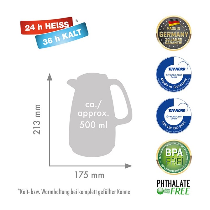 Rotpunkt Thermos 1.5 l nero scintillante (nero)