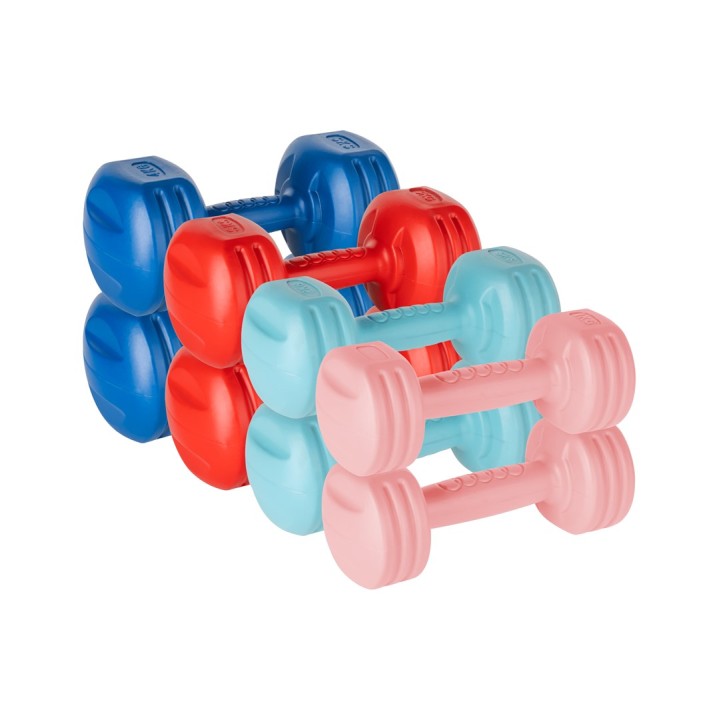 REBEL ACTIVE Set di manubri bituminosi 20kg (2x1kg + 2x2kg + 2x3kg + 2x4kg)