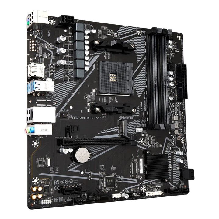 GIGABYTE A520M DS3H V2 Scheda madre - Supporta CPU AMD Ryzen 5000 Series AM4 fino a 4733MHz DDR4 (OC) PCIe 3.0 x16 GbE LAN USB 3