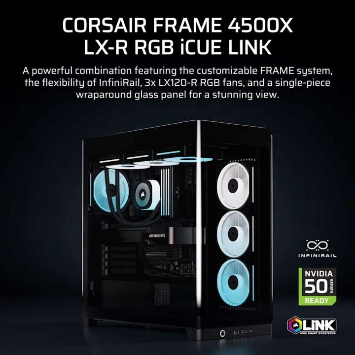 Corsair 4500X LX-R RGB vetro temperato Mid-Tower nero Midi Tower