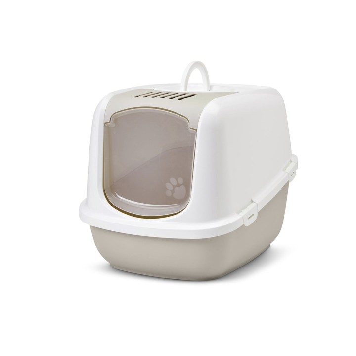 SAVIC Nestor Jumbo bianco - marrone caffè - lettiera per gatti chiusa - 66.5x48.5x46.5 cm - 1 pezzo
