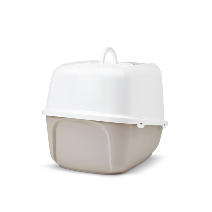 SAVIC Nestor Jumbo bianco - marrone caffè - lettiera per gatti chiusa - 66.5x48.5x46.5 cm - 1 pezzo