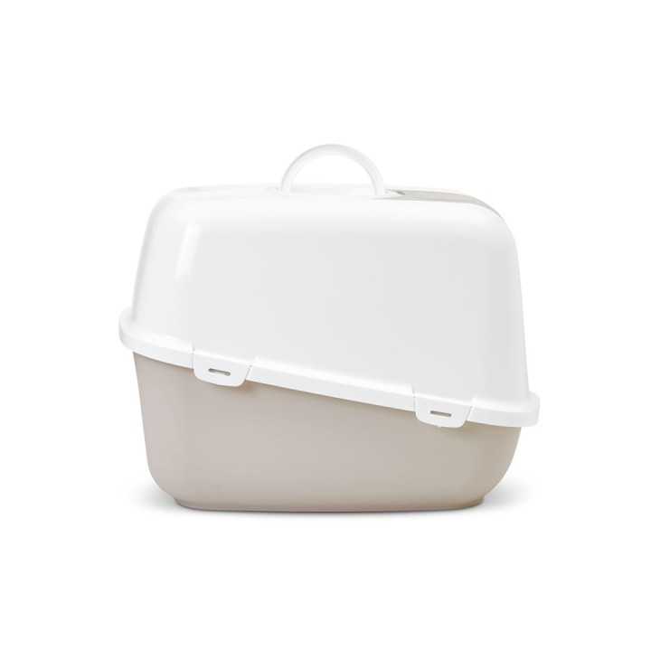 SAVIC Nestor Jumbo bianco - marrone caffè - lettiera per gatti chiusa - 66.5x48.5x46.5 cm - 1 pezzo