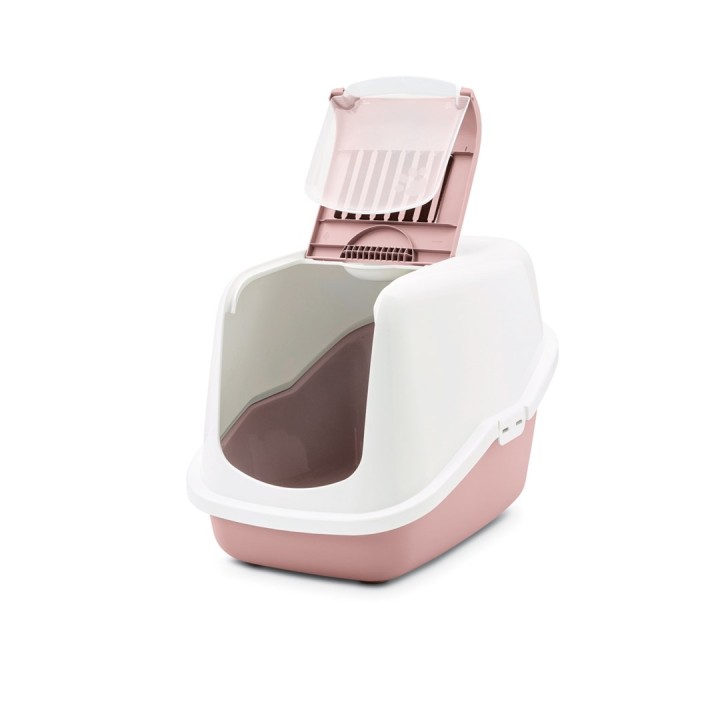 SAVIC Nestor bianco-rosa - lettiera per gatti chiusa - 56x39x38.5 cm - 1 pezzo