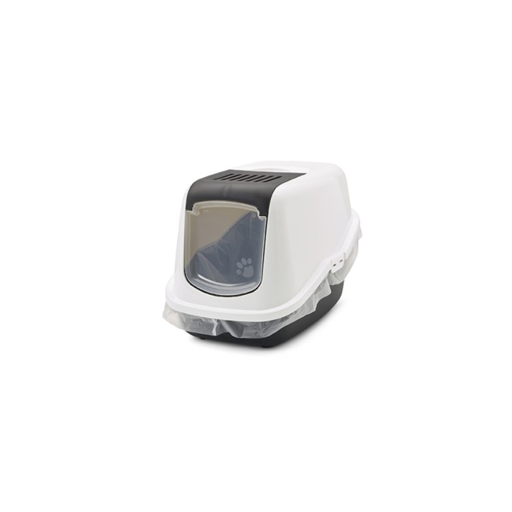 SAVIC Nestor bianco-nero - lettiera per gatti chiusa - 56x39x38.5 cm - 1 pezzo