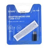 Savio AK-31 / B adattatore interfaccia/genere cavo Micro USB USB 3.1 Typ C nero