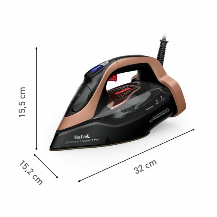 Tefal Ultimate Power Pro FV9E50 ferro asciutto e vapore Durilium AirGlide piastra Autoclean 3200 W nero rame