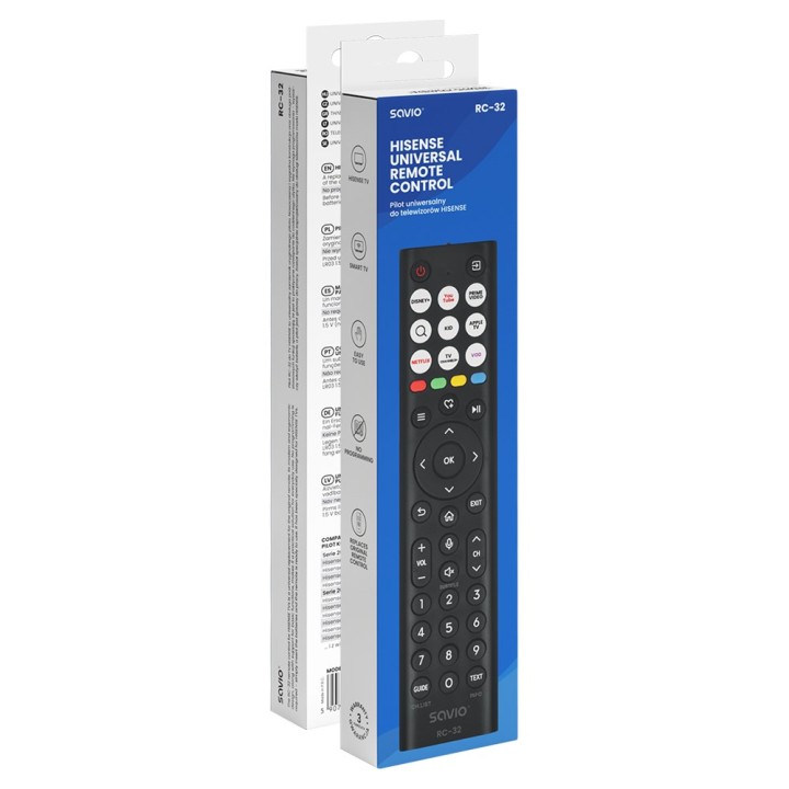SAVIO RC-32 Telecomando universale/di ricambio per HISENSE TV – SMART TV