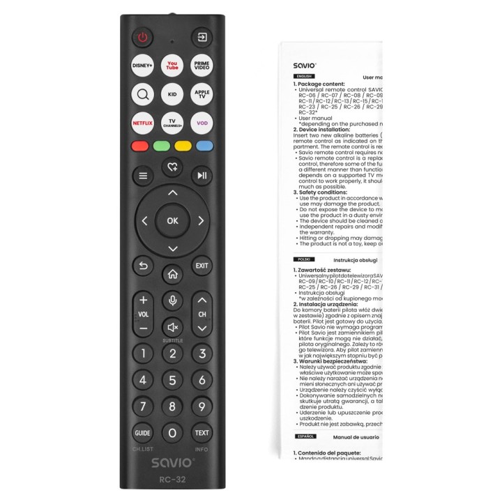 SAVIO RC-32 Telecomando universale/di ricambio per HISENSE TV – SMART TV