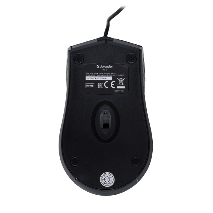 MOUSE DEFENDER HIT MB-530 NERO OTTICO 1000dpi 3P