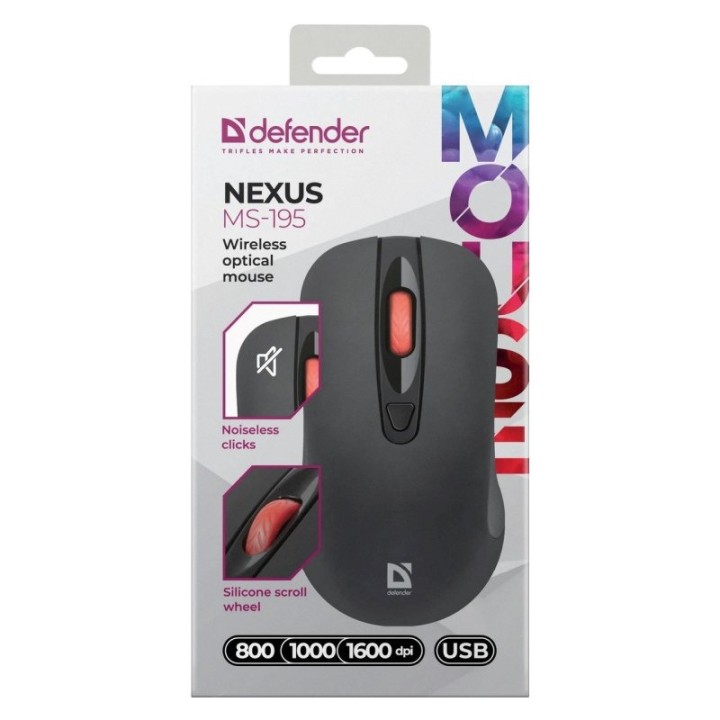 MOUSE DEFENDER NEXUS MS-195 RF SILENT NERO