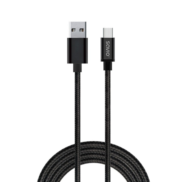 Savio CL-129 USB cavo 2 m USB 2.0 USB A USB C Nero