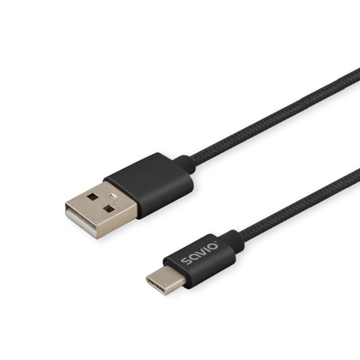 Savio CL-129 USB cavo 2 m USB 2.0 USB A USB C Nero