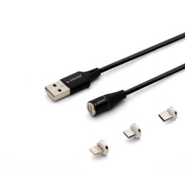 Savio CL-155 USB cavo 2 m USB 2.0 USB C Micro USB A/Lightning nero