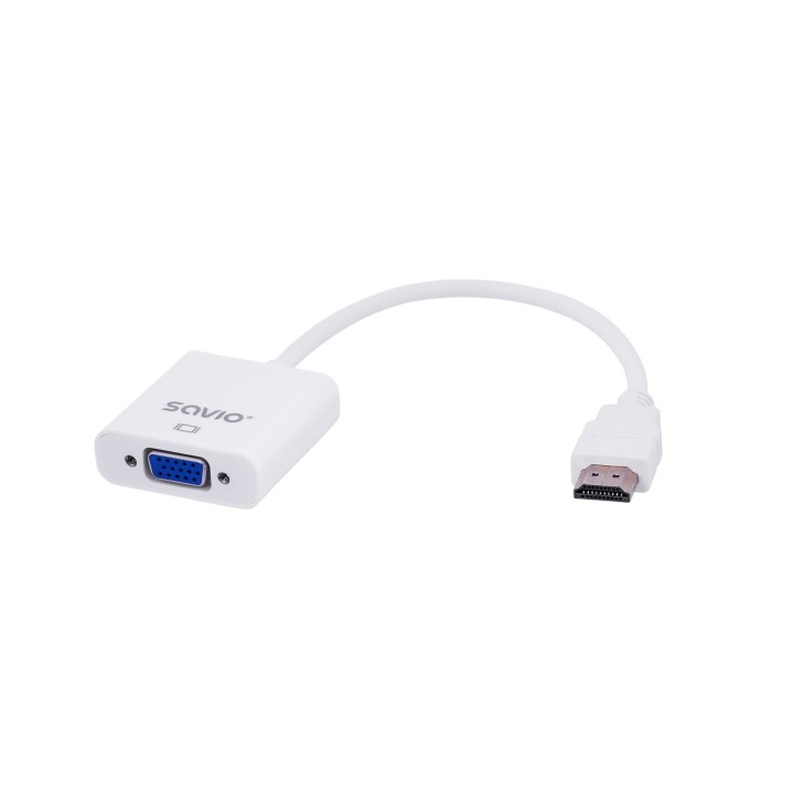 Savio CL-27B adattatore cavo video 0.1 m HDMI Type A (Standard) VGA (D-Sub) bianco