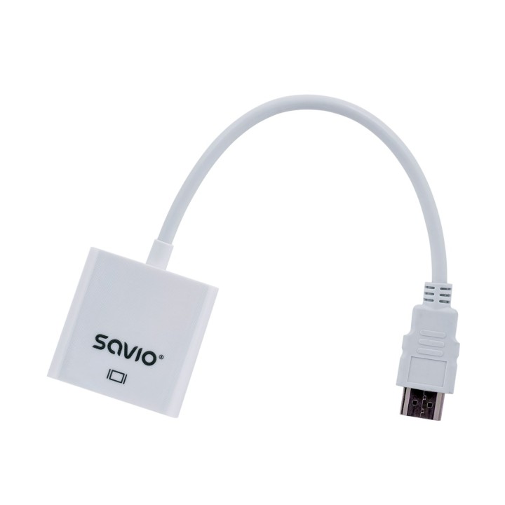 Savio CL-27B adattatore cavo video 0.1 m HDMI Type A (Standard) VGA (D-Sub) bianco