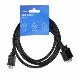 Savio Cl-202 VGA cavo 1.8 m VGA (D-Sub) nero