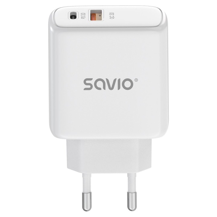 Savio LA-12 Caricabatterie dispositivi mobili Universale Bianco AC Ricarica rapida Indoor