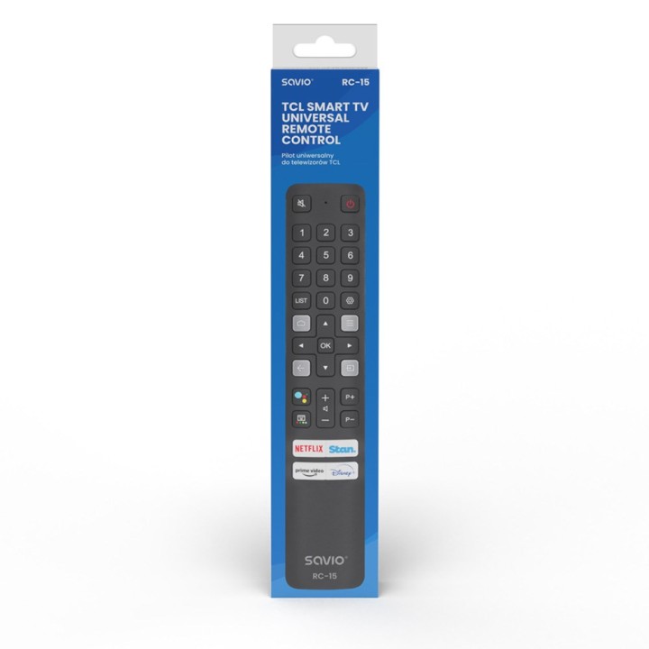 Savio RC-15 Telecomando universale/sostitutivo per TCL SMART TV IR wireless con pulsanti