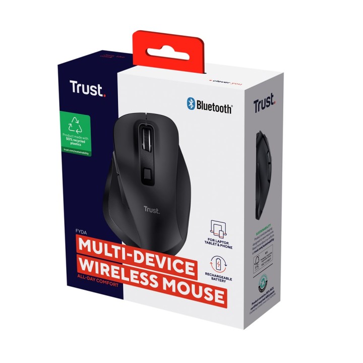 Trust Fyda Mouse ufficio destrorso RF wireless + Bluetooth ottico 2400 DPI