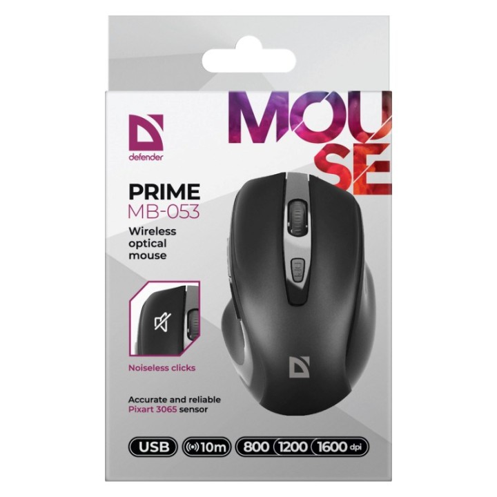 MOUSE DEFENDER PRIME MB-053 RF SILENZIOSO NERO OTTICO