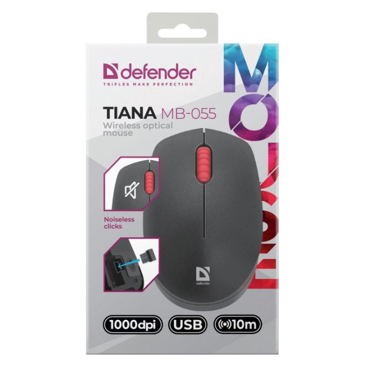 MOUSE DEFENDER TIANA MB-055 RF WIRELESS SILENT NERA 1000dpi 3P