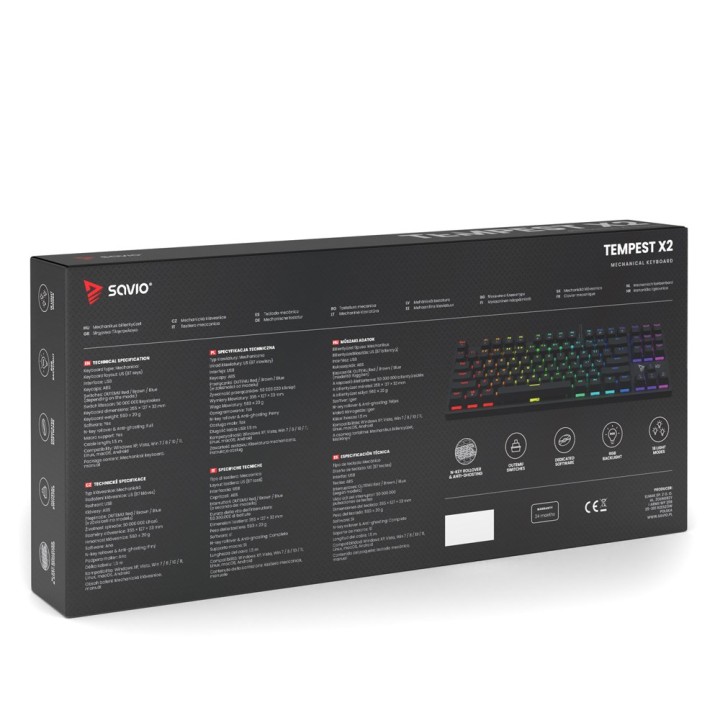 Tastiera meccanica Savio Tempest x2 RGB Outemu RED