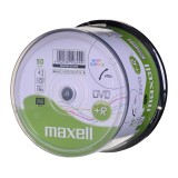 MAXELL Disco DVD+R 4.7GB 50 pz. in confezione a torta (pindel). Velocità di scrittura 16X 120 min. Piastre per stampa a getto d'
