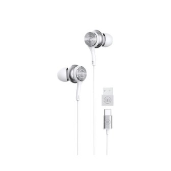 Cuffie con filo Maxell XC1 USB-C con adattatore USB-A bianche