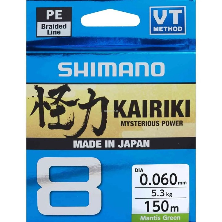 Treccia Shimano Kairiki 8 0 060mm 150m 5 3kg M Verde