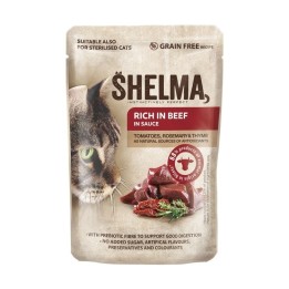 SHELMA Ricco di manzo in salsa - cibo umido per gatti - 85g