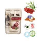SHELMA Ricco di manzo in salsa - cibo umido per gatti - 85g
