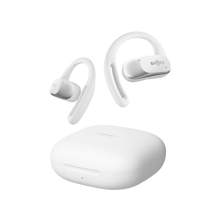 SHOKZ OpenFit Cuffia Air wireless gancio auricolare chiamate/musica/sport/uso quotidiano Bluetooth bianca