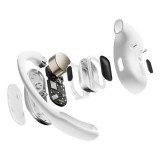 SHOKZ OpenFit Cuffia Air wireless gancio auricolare chiamate/musica/sport/uso quotidiano Bluetooth bianca