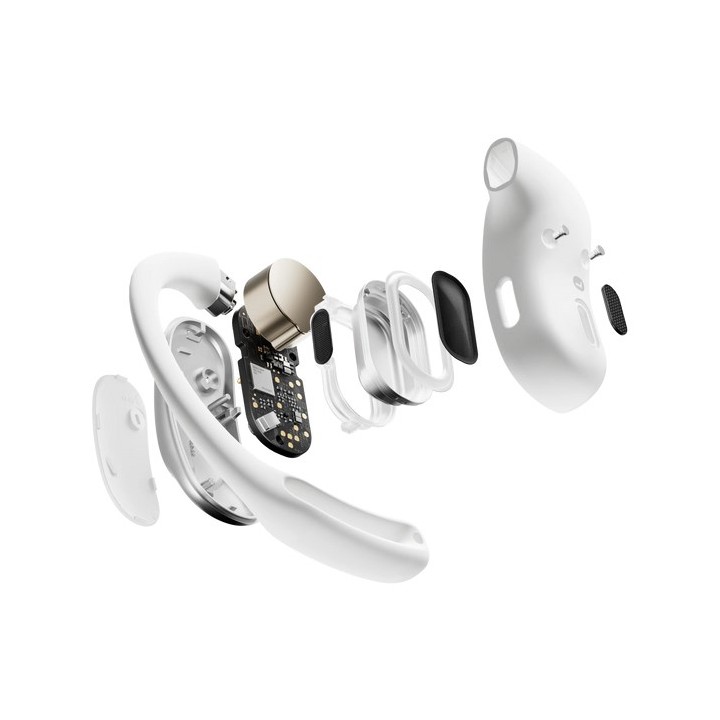 SHOKZ OpenFit Cuffia Air wireless gancio auricolare chiamate/musica/sport/uso quotidiano Bluetooth bianca