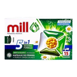 MILL capsule di bucato + perle ammorbidente UNIVERSAL 15 pz 5KWB.K