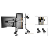 Maclean MC-854 supporto per due monitor / doppio 17 -27 14kg VESA 75x75 100x100 compatibile MC-848 e MC-849