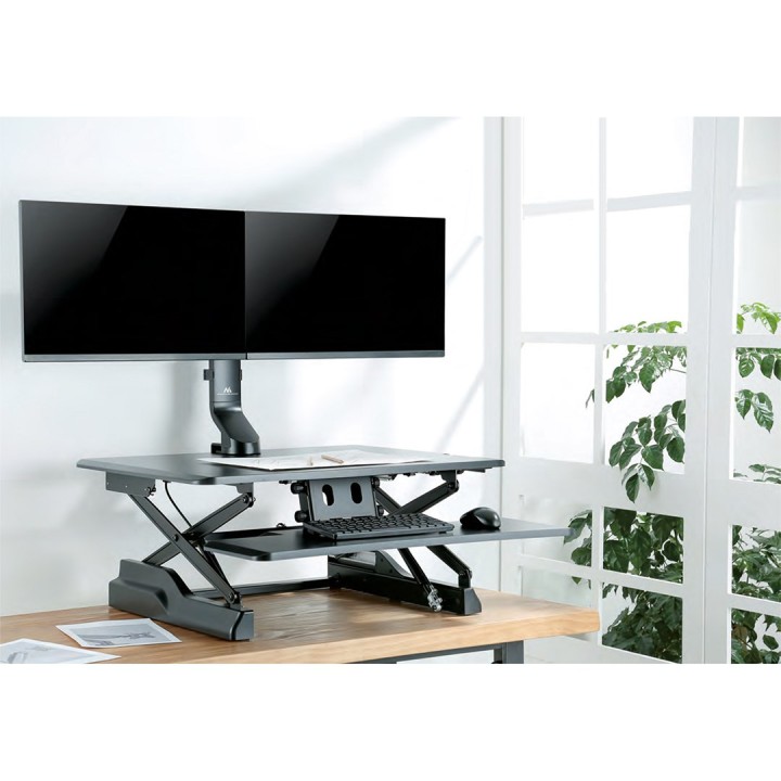 Maclean MC-854 supporto per due monitor / doppio 17 -27 14kg VESA 75x75 100x100 compatibile MC-848 e MC-849