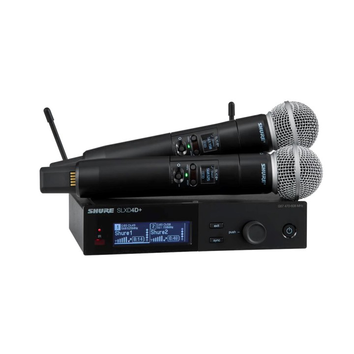 Shure SLXD24D+E/58-G65 - sistema wireless digitale dual con due trasmettitori/microfoni portatili (470 - 606 MHz)