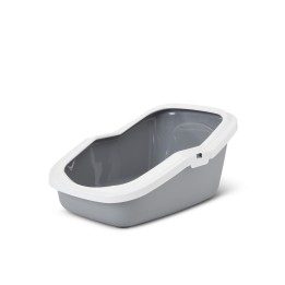 SAVIC ASEO grigio con bordo bianco - lettiera aperta per gatti - 56x39x27.5 cm - 1 pezzo