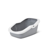 SAVIC ASEO grigio con bordo bianco - lettiera aperta per gatti - 56x39x27.5 cm - 1 pezzo